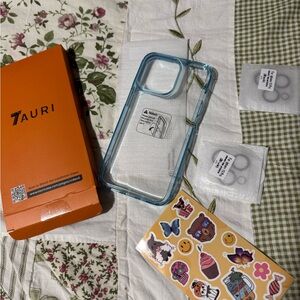 Blue Transparent Phone Case - Clear Blue Protective Cover - Camera lens covers